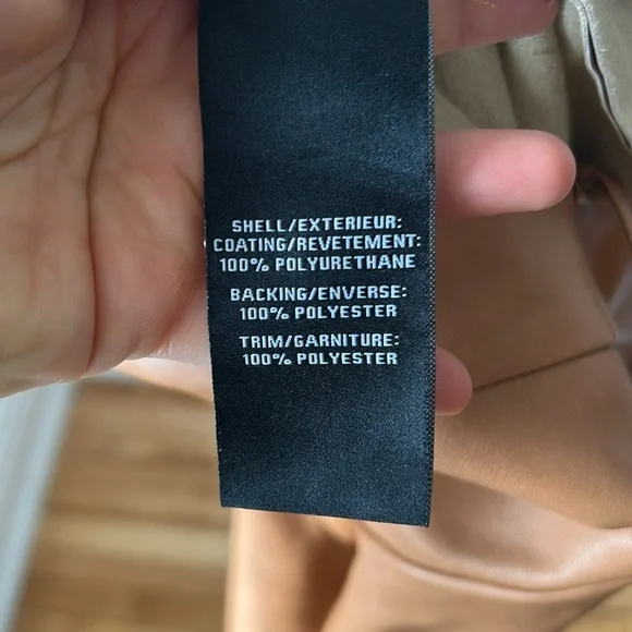 7 For All Mankind Faux Leather Shorts size XS brown camel pleather vegan - Picture 10 of 11